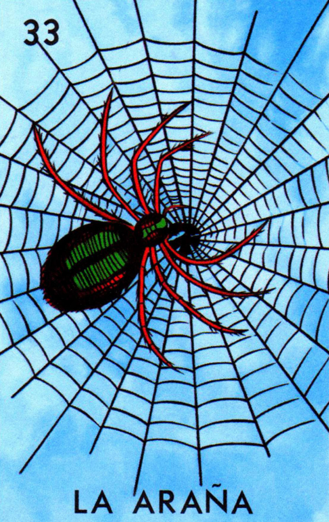 Sticker de La Araña Lotería Mexicana para tarjeta de metro, débito, metrobus, crédito | Sticky Covers