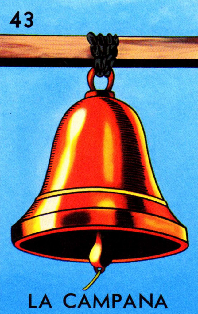 Sticker de La Campana Lotería Mexicana para tarjeta de metro, débito, metrobus, crédito | Sticky Covers