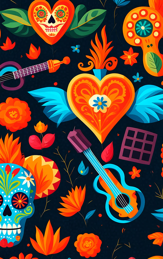 Sticker de Dibujos día de muertos en México para tarjeta de metro, débito, metrobus, crédito | Sticky Covers