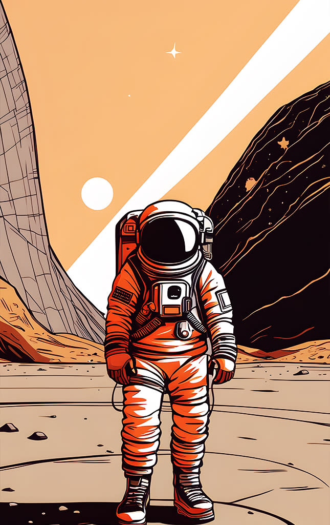 Sticker de Astronauta en Marte para tarjeta de metro, débito, metrobus, crédito | Sticky Covers