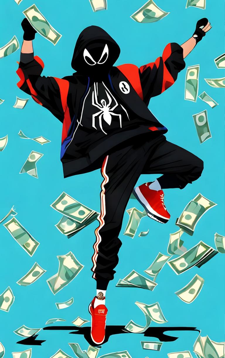 Sticker de Spiderman streetwear con dinero para tarjeta de metro, débito, metrobus, crédito | Sticky Covers
