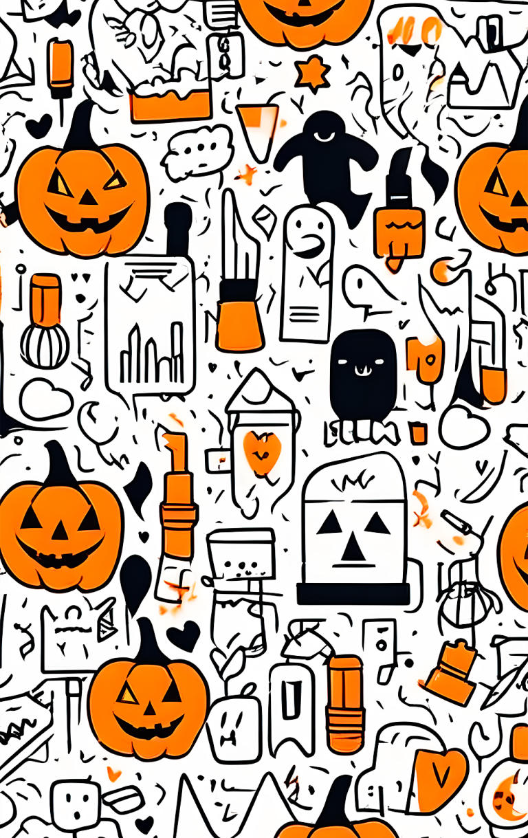 Sticker de Sticker para tarjeta de Doodles de calabazas en halloween para tarjeta de metro, débito, metrobus, crédito | Sticky Covers