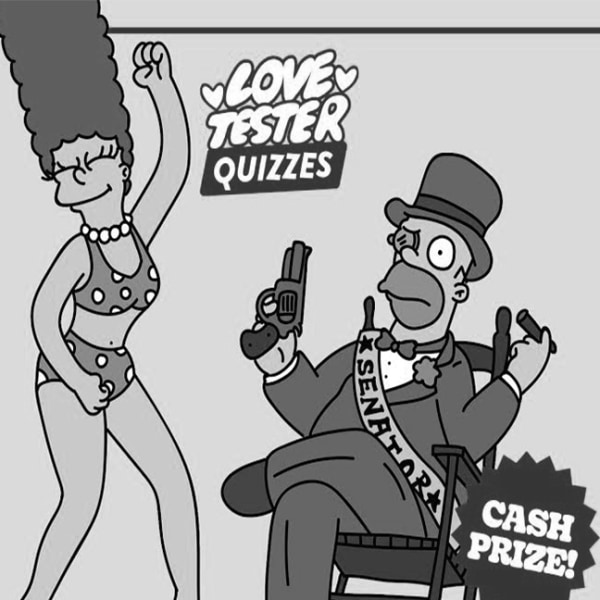 Love Tester Quizzes  Presents: The Ultimate Simpsons Quiz at Sebright Arms promotional image