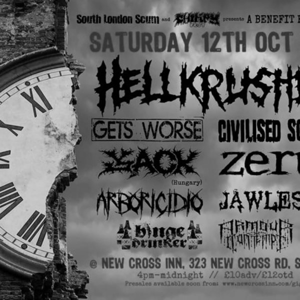 SLS presents: an Olivia benefit - Hellkrusher and friends at New Cross Inn promotional image