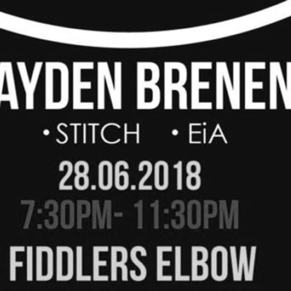 
                DiscoverNü Live is back with indie/pop night featuring Hayden Brenen, STITCH and EiA.  FREE TICKETS AVAILABLE at The Fiddler's Elbow promotional image