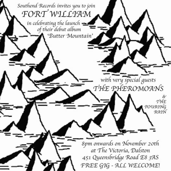 Fort William album launch w/The Pheromoans and The Pouring Rain at The Victoria promotional image