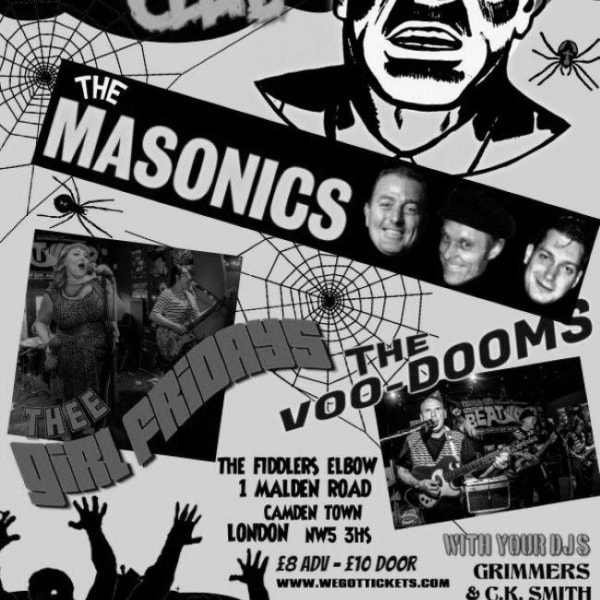 
                The Primitive Club,The Masonics, Thee Girl Fridays,The Voo-Dooms at The Fiddler's Elbow promotional image