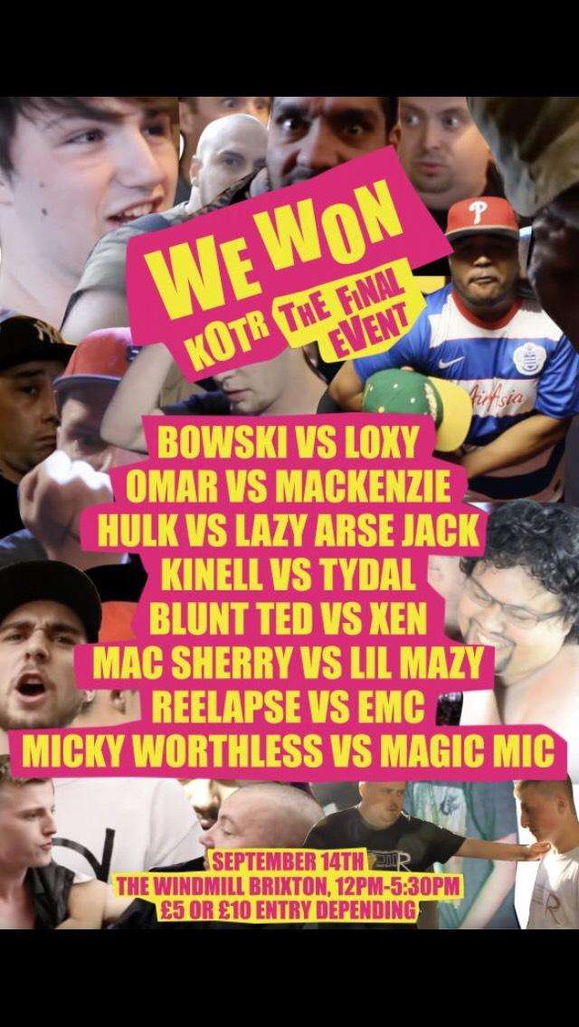 KOTR We Won! The Final Event  at Windmill Brixton promotional image