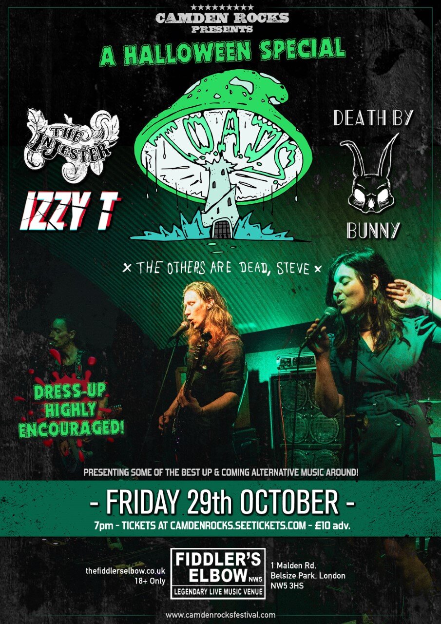 
                Camden Rocks Presents TOADS, Izzy Thomas and Death By Bunny at The Fiddler's Elbow promotional image