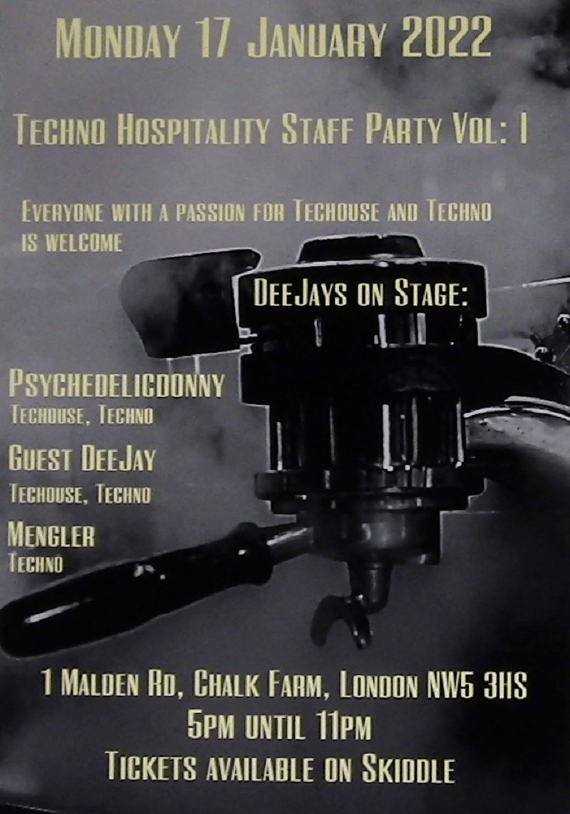 
                techno hospitality staff party vol: i at The Fiddler's Elbow promotional image