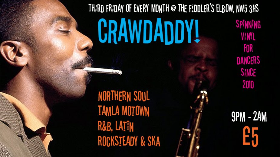 
                Crawdaddy! 12th Birthday Party with guest DJs Val Palmer + Lisa Hurley at The Fiddler's Elbow promotional image