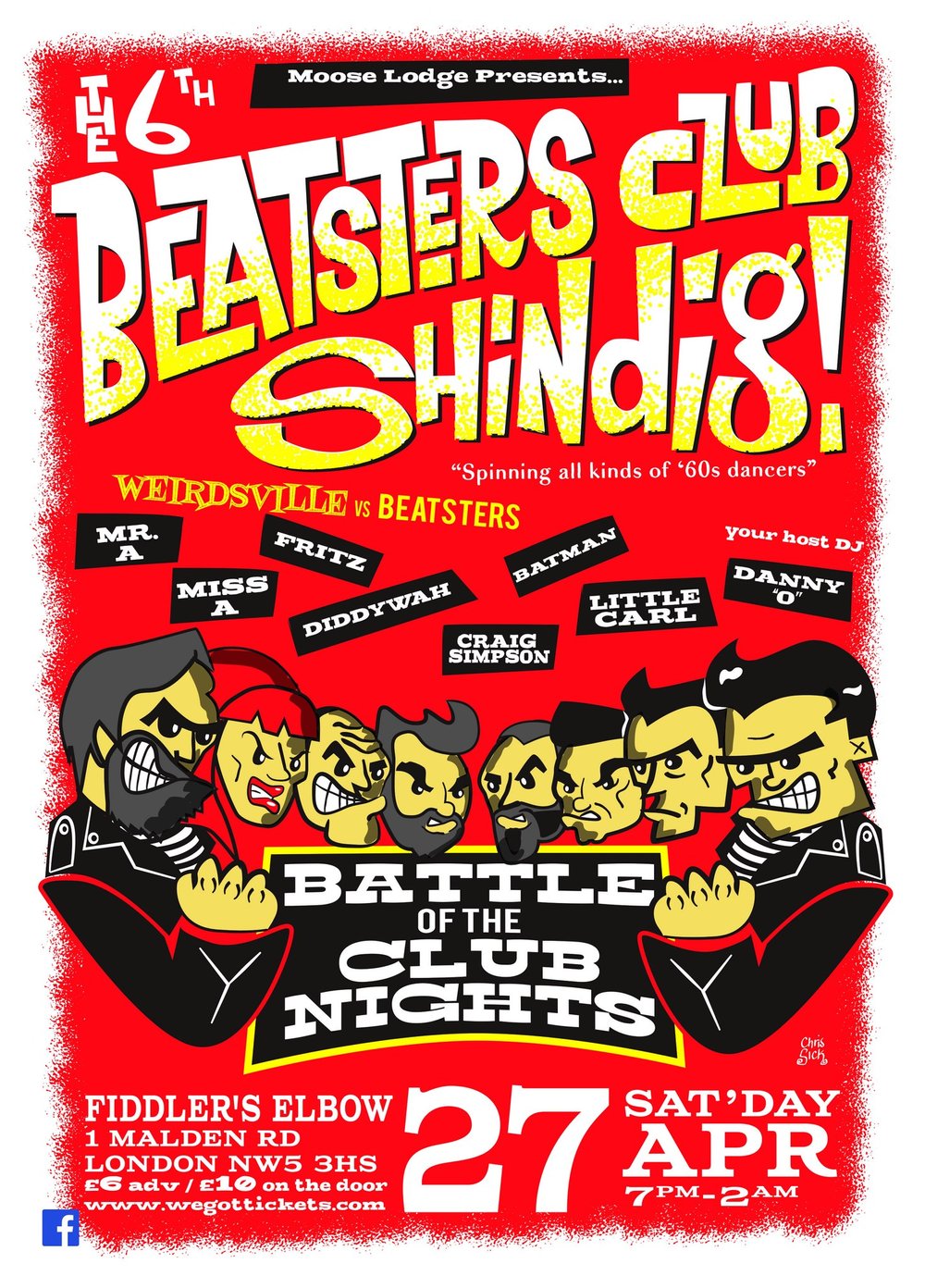 
                THE 6TH BEATSTERS CLUB SHINGDIG! at The Fiddler's Elbow promotional image