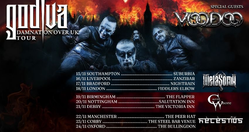 
                DAMNATION OVER UK Godiva + Voodoo + Metasoma at The Fiddler's Elbow promotional image