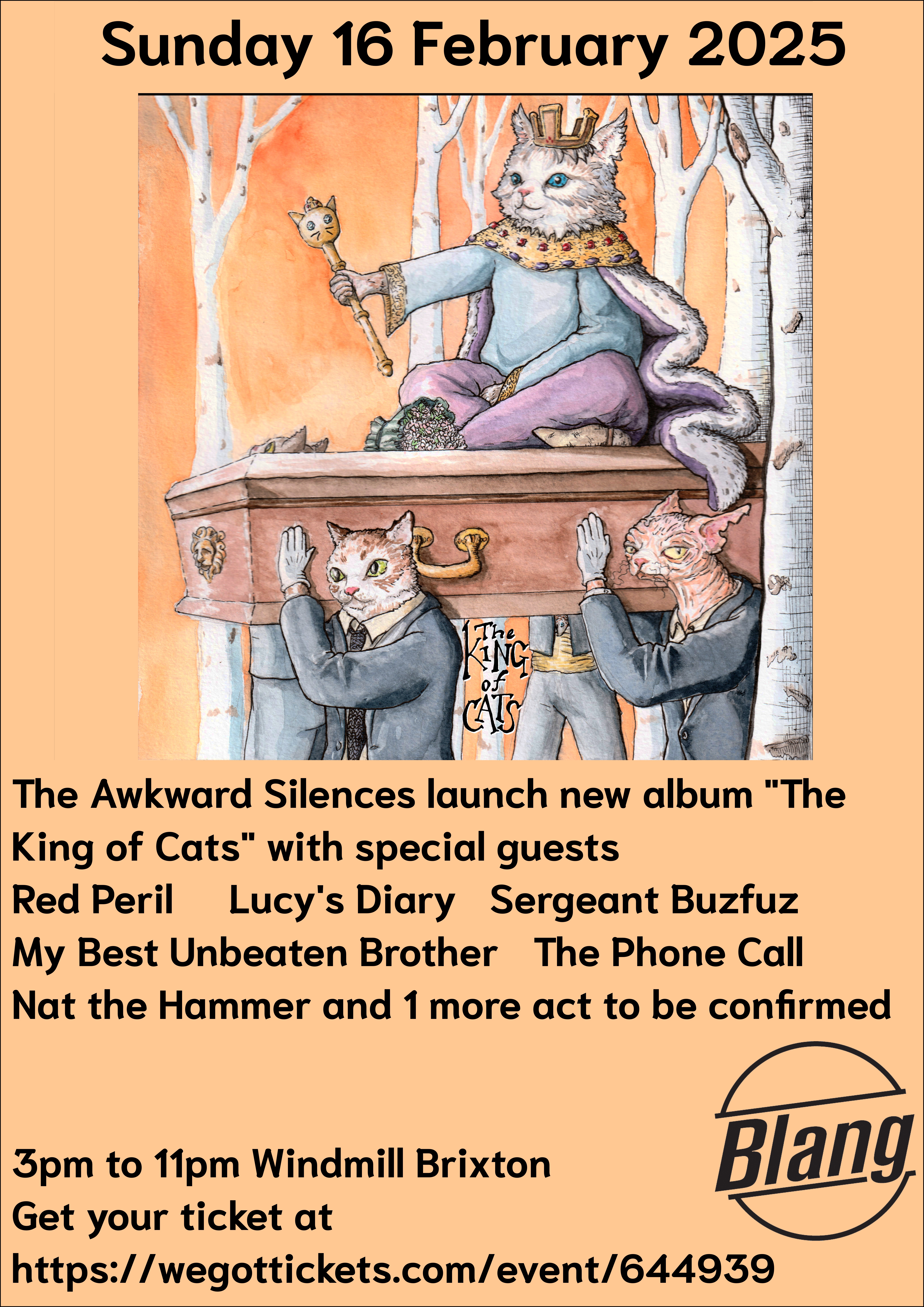 THE AWKWARD SILENCES - THE KING OF CATS LP  at Windmill Brixton promotional image