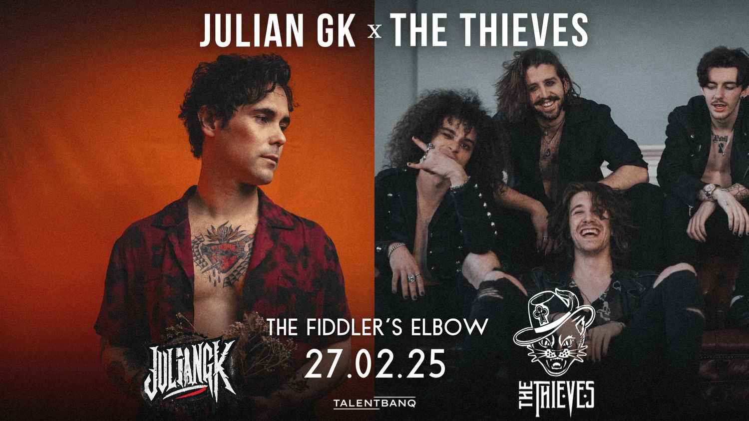 
                Julian GK x The Thieves With support from Amy Vix.  at The Fiddler's Elbow promotional image