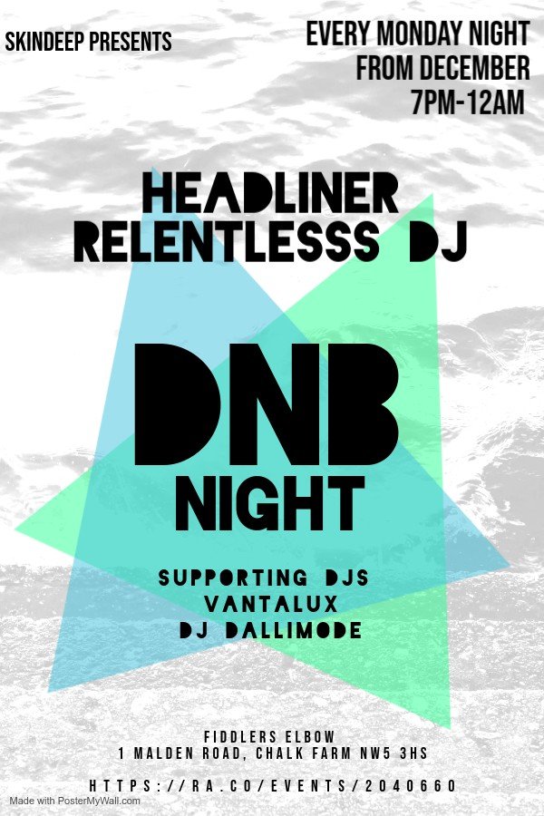 
                DRUM N BASS = FREE ENTRY    at The Fiddler's Elbow promotional image