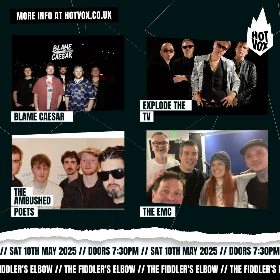 
                HOT VOX Presents:Blame Caesar // Explode The TV // The Ambushed Poets // The EMC at The Fiddler's Elbow promotional image