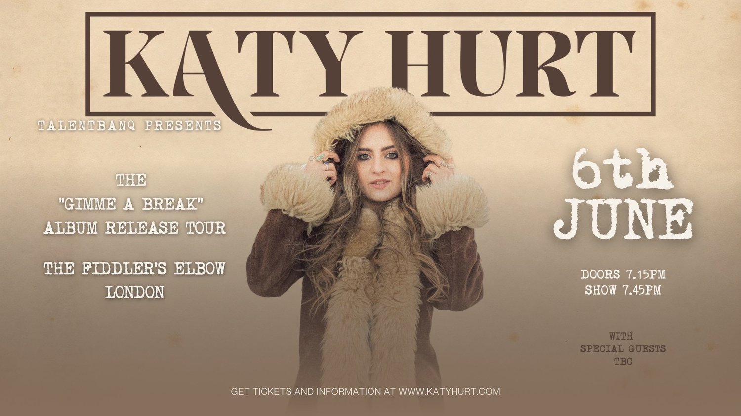 
                Katy Hurt Gimme A Break Album Release Tour LIVE  at The Fiddler's Elbow promotional image