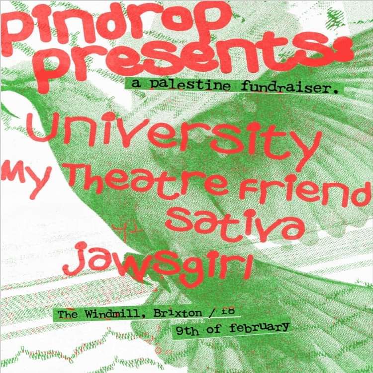 Pindrop: University, My Theatre Friend, Sativa, Jawsgirl  at Windmill Brixton promotional image