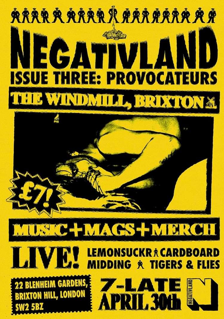 Negativland: Lemonsuckr, Cardboard, Midding, Tigers & Flies  at Windmill Brixton promotional image