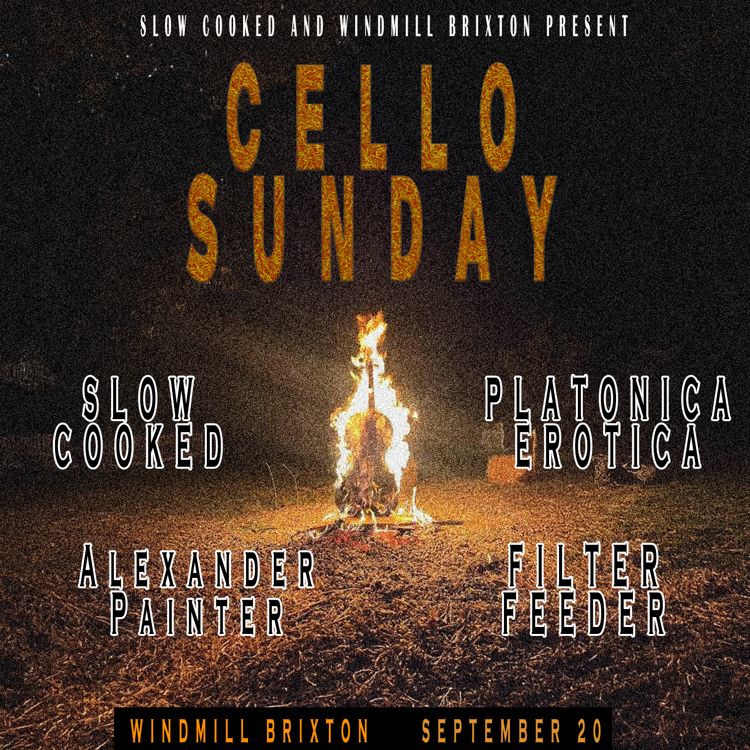 Cello Sunday - Slow Cooked, Platonica Erotica, Alexander Painter, Filter Feeder  at Windmill Brixton promotional image