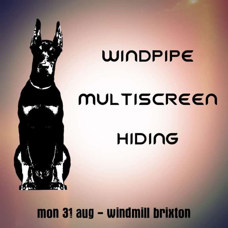 Windpipe, Multiscreen, Hiding  at Windmill Brixton promotional image