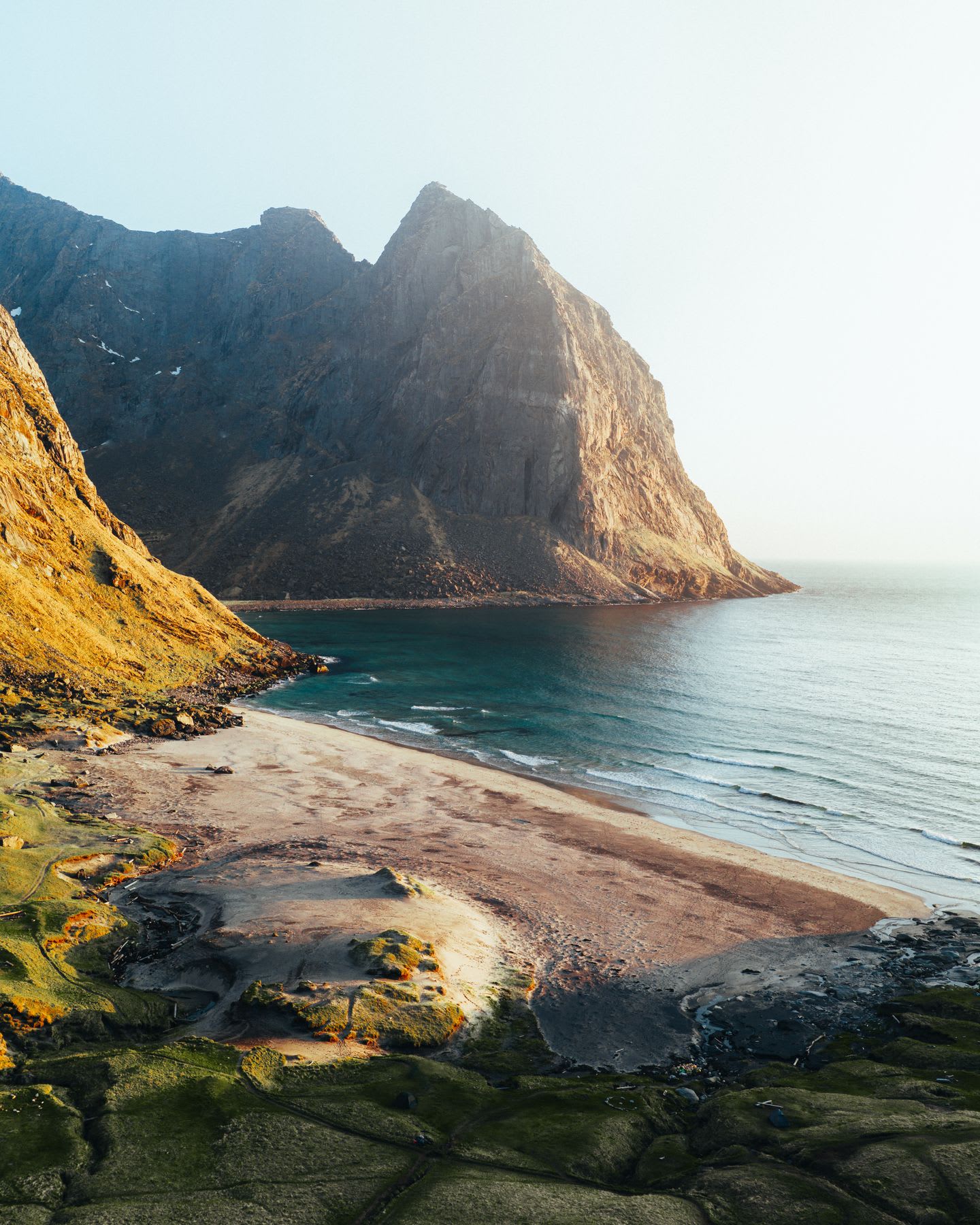 a coastal area in the mountains has a nice beach