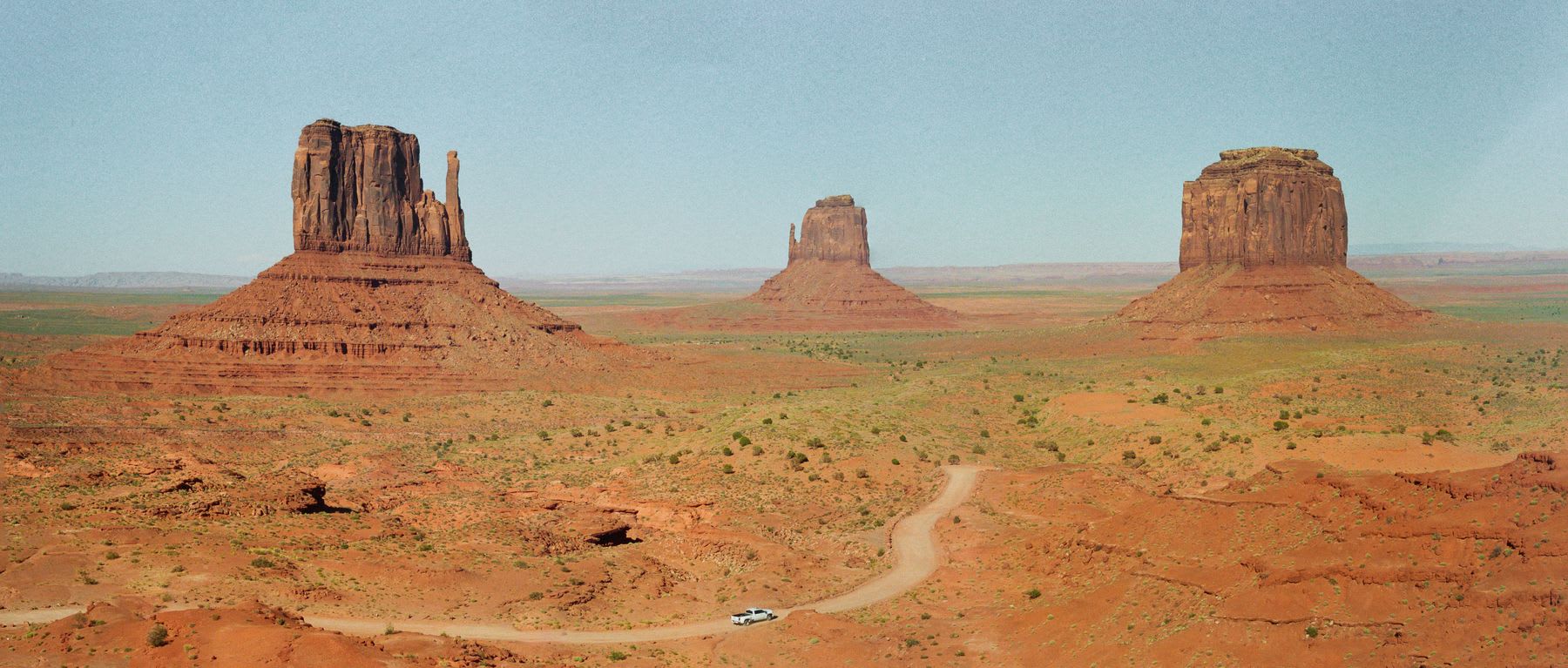 A landscape of Monument valley in Arizona.