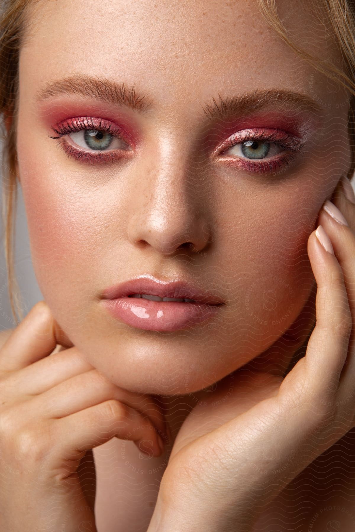 A young woman modelling makeup.