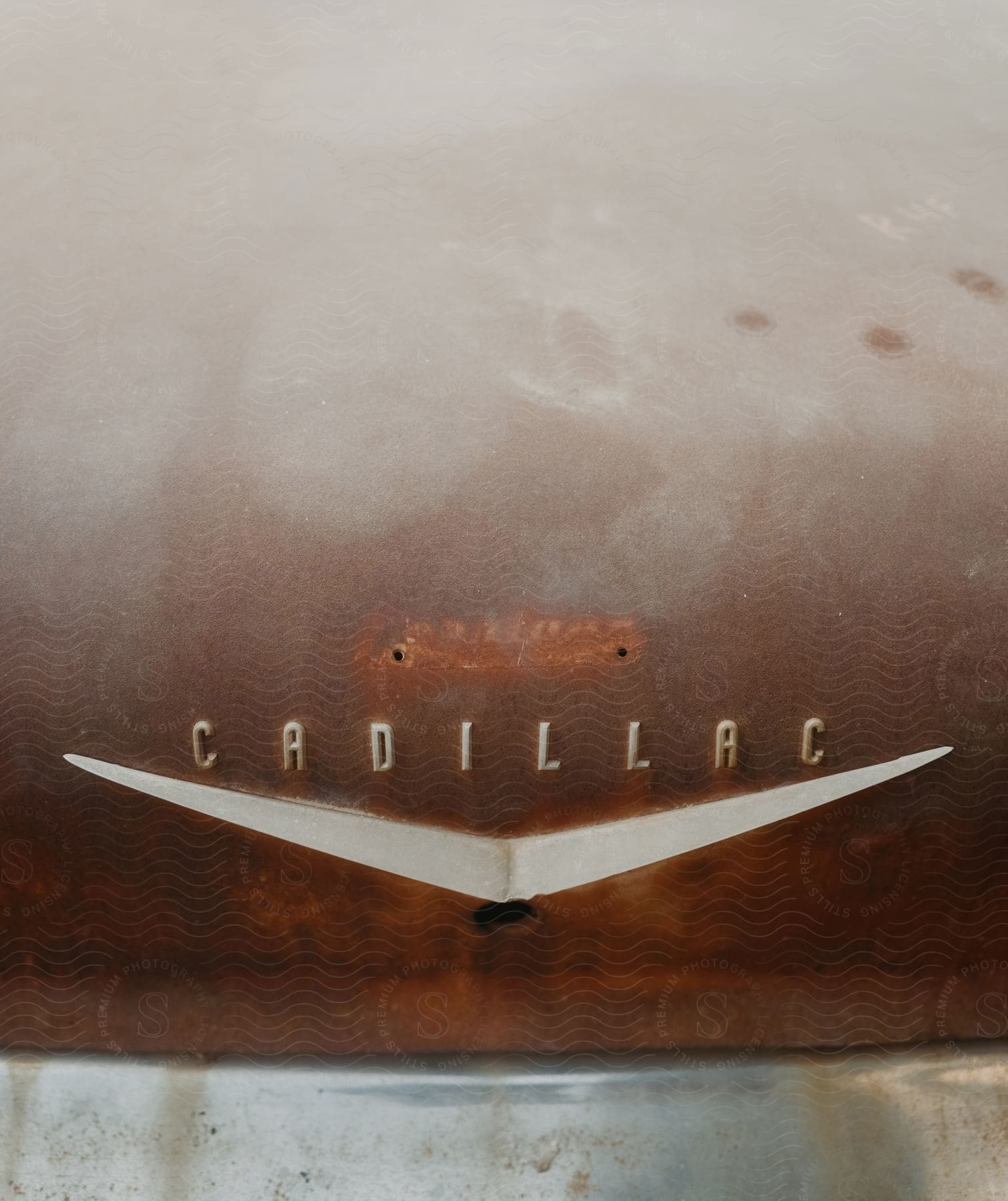 Cadillac logo on the back of an old car