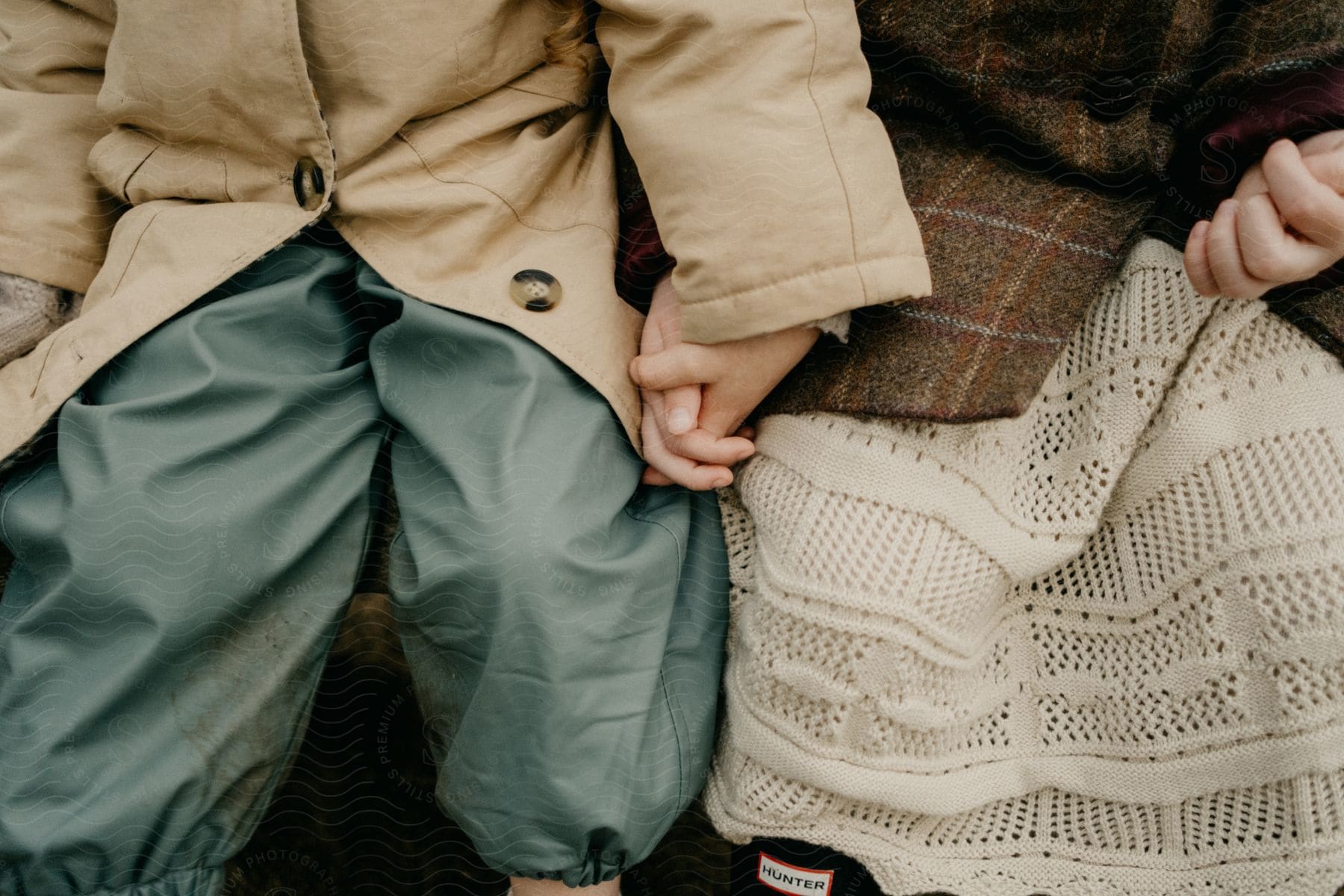 Two children holding hands