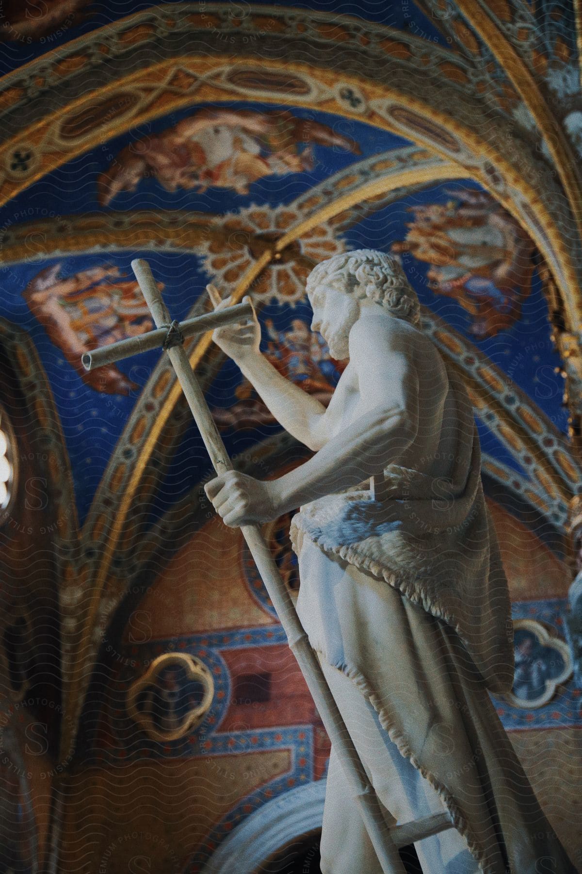 The evocative sculpture of John the Baptist graces the interiors of the Santa Maria Sopra Minerva Basilica in Rome