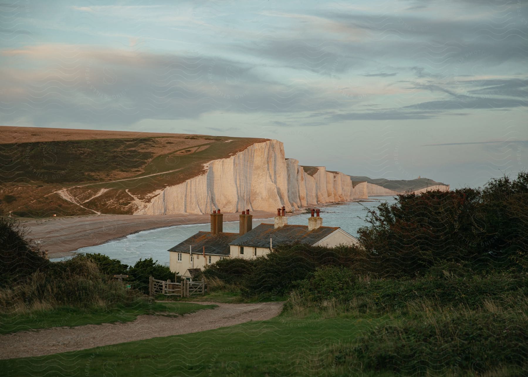 Coastguard Cottages at Seaford Head, East Sussex, offer stunning views of the English Channel.