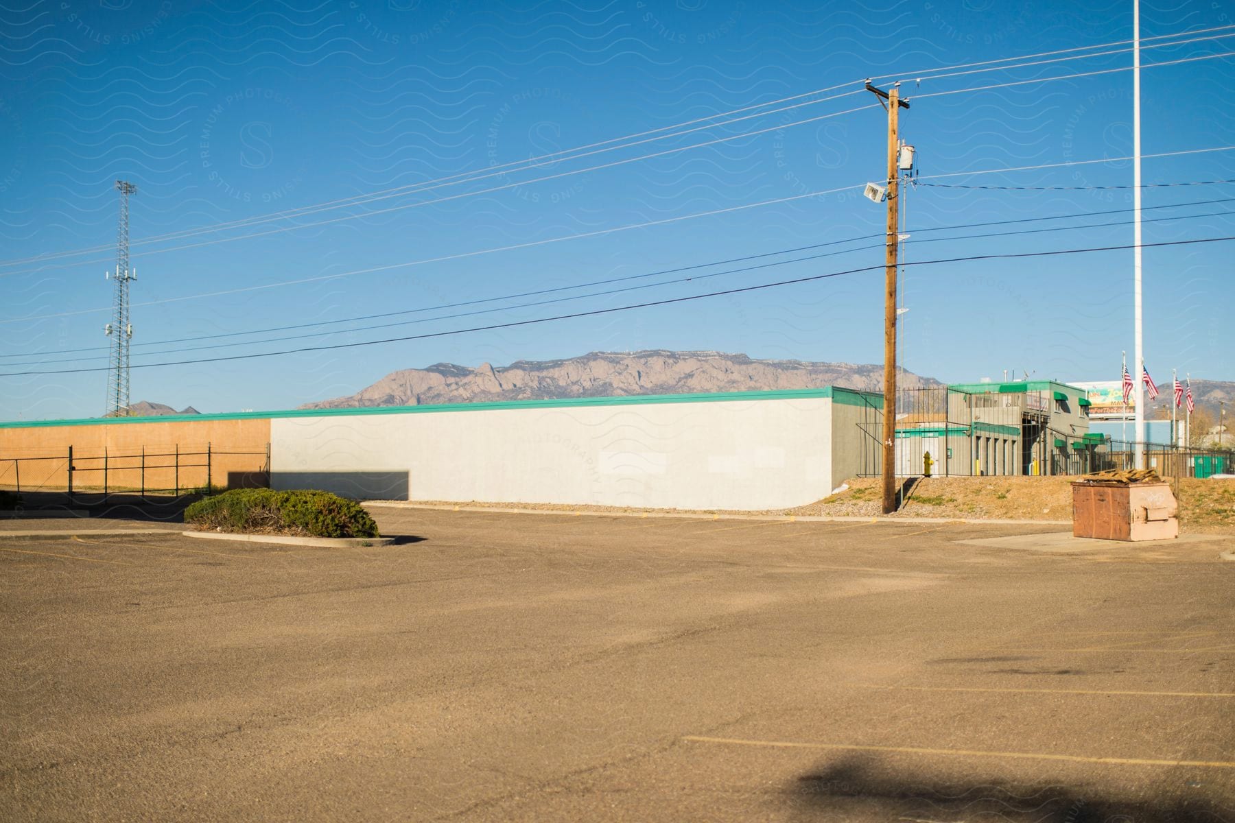 Storage Buildings Near A Quiet Road During The Day