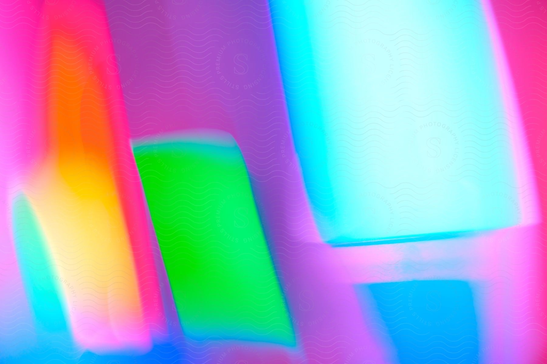 Abstract and colorful neon blurry lights