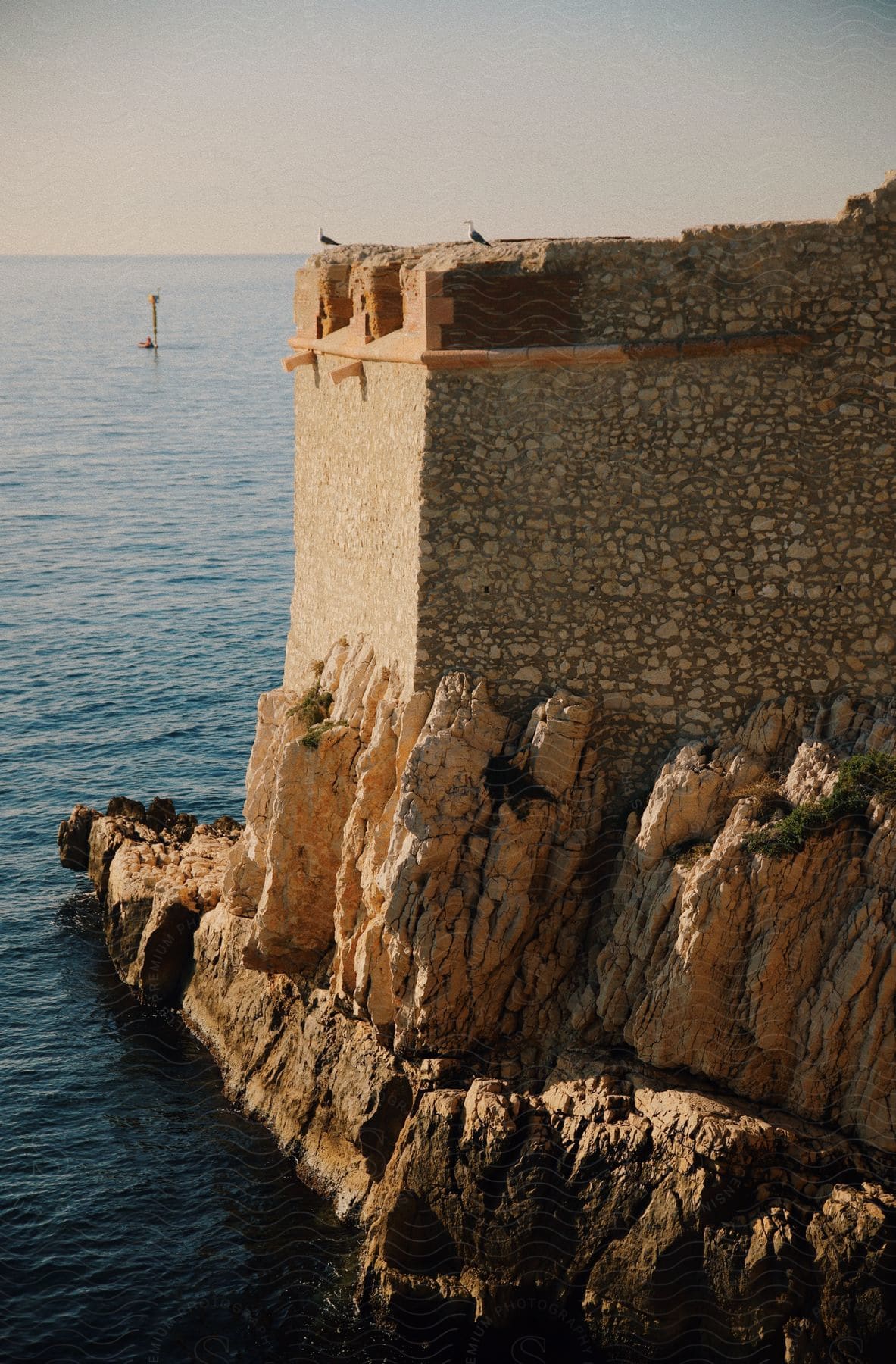 Fort by the seaside on a day.