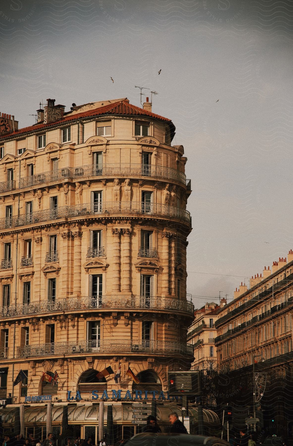 Exterior view of a classic architectural building in Marseille.