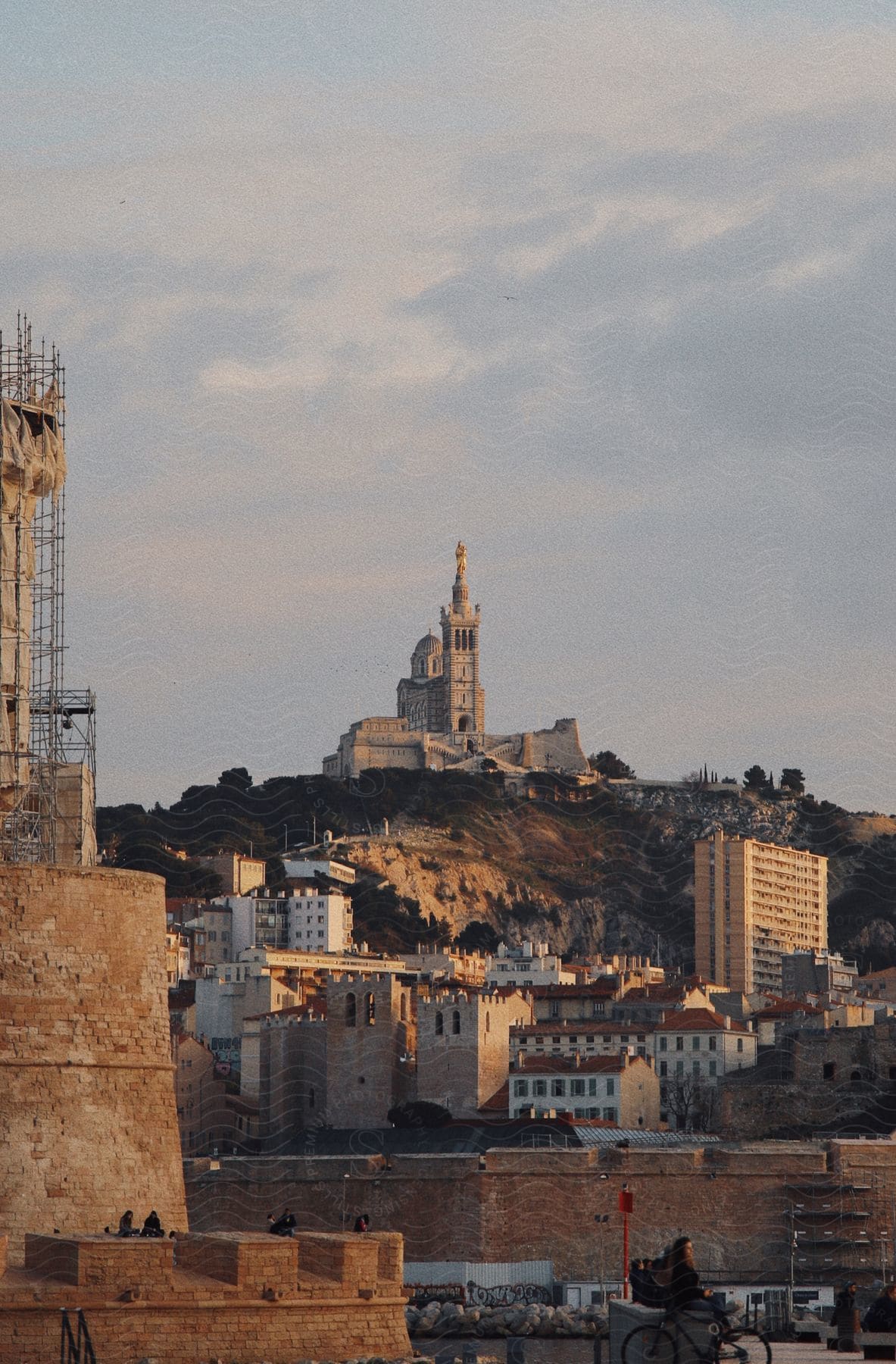 A city view of old constructed buildings.