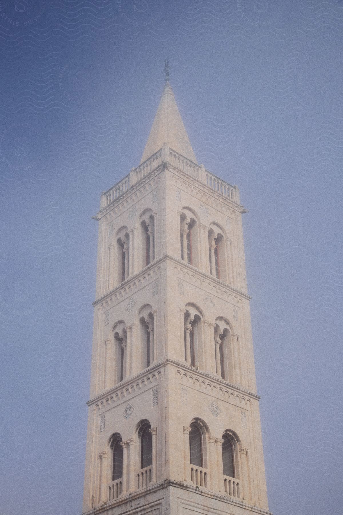 Cathedral of St. Anastasia in Zadar with a cross on top of the tower