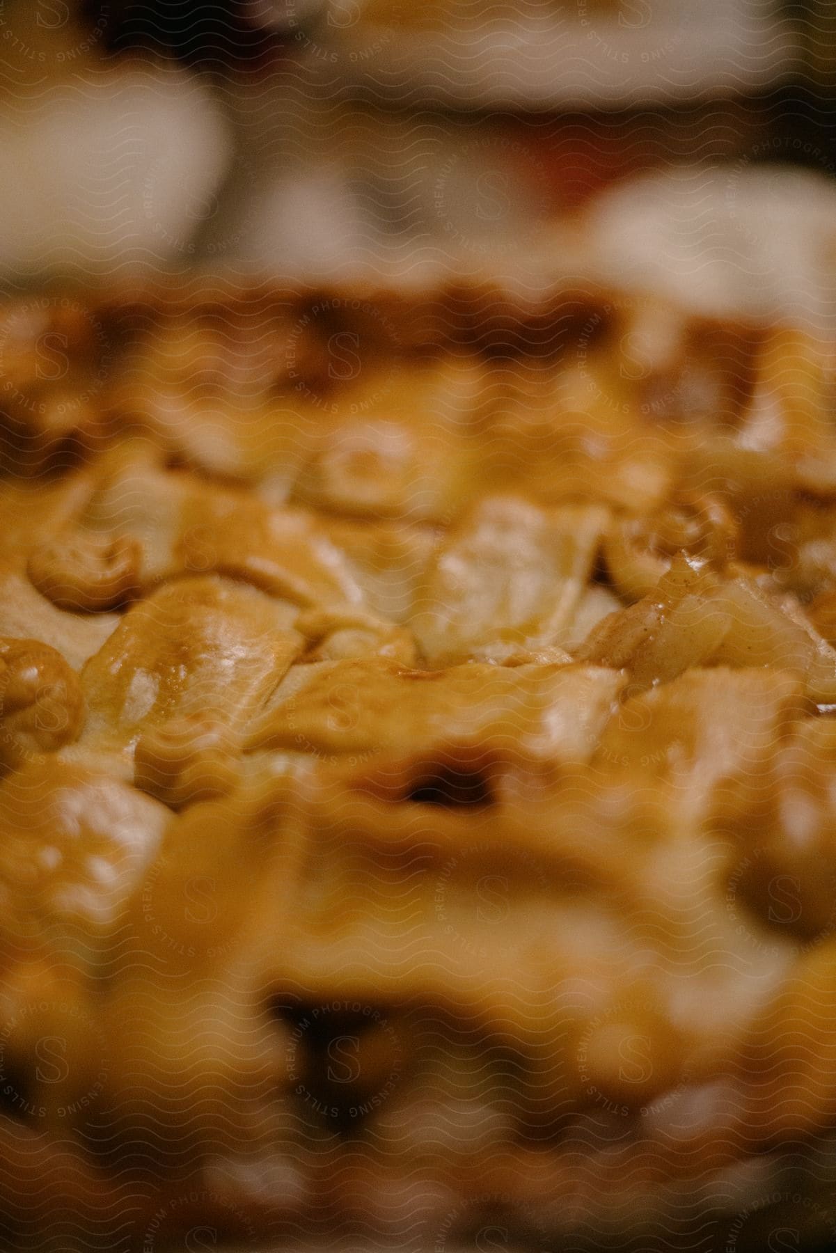 Close up of an Apple pie texture