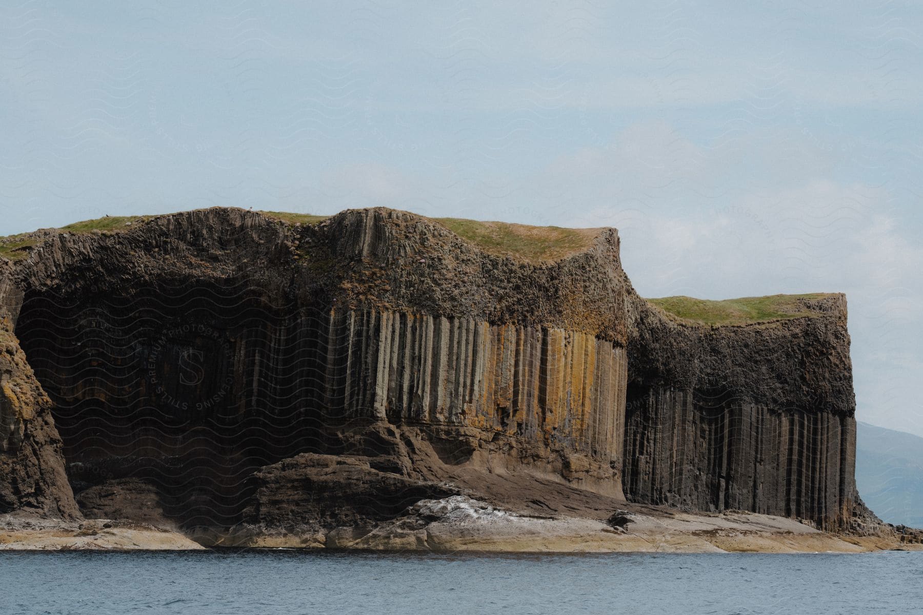 Fingal's Cave, a sea cave located on the uninhabited island of Staffa in the Inner Hebrides of Scotland.