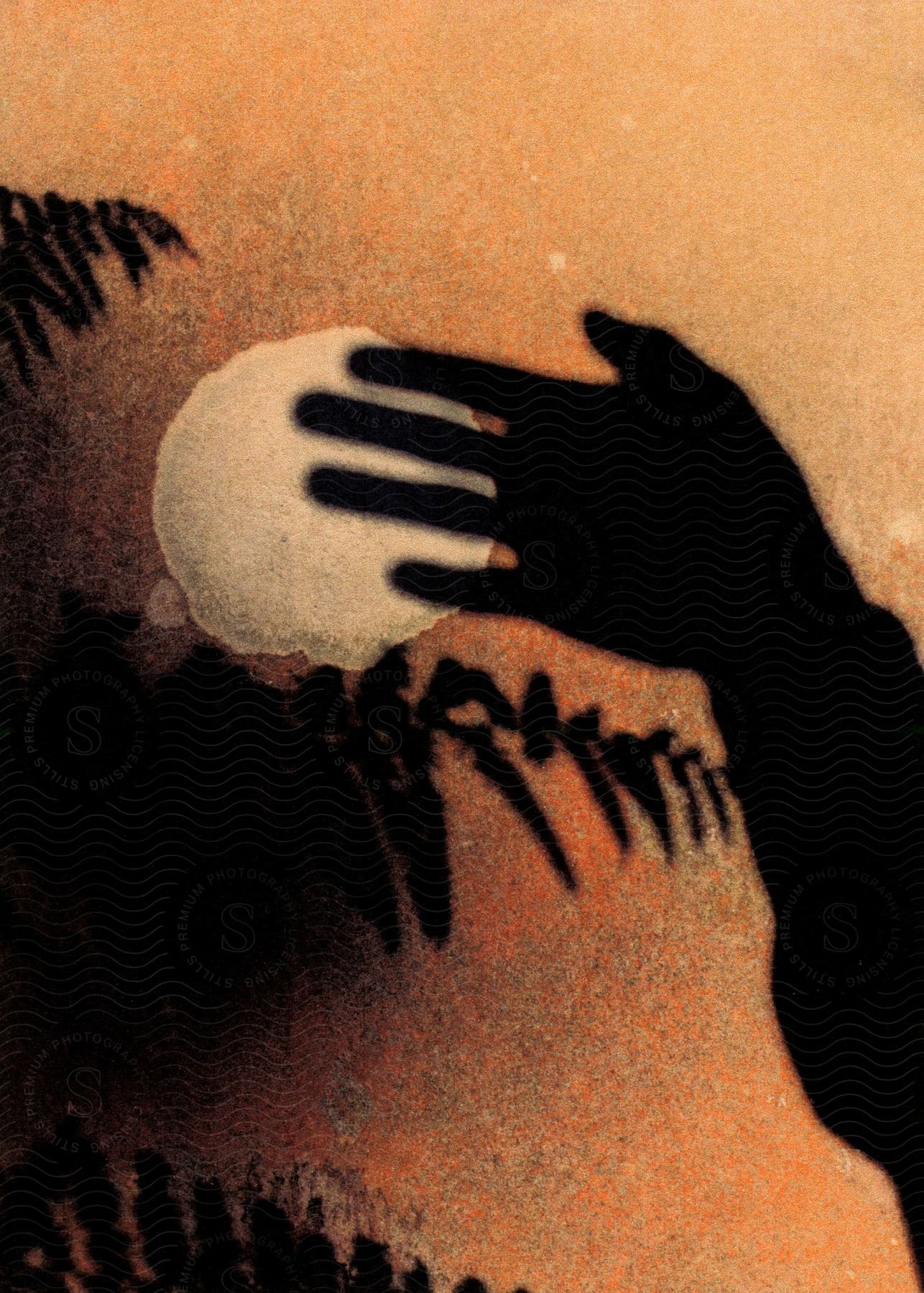 A hand reaching out to touch the moon.