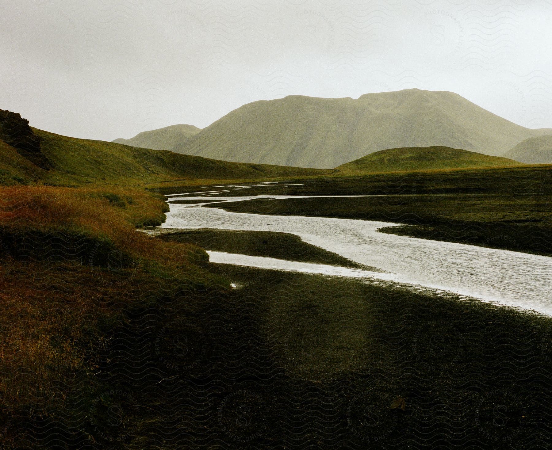 a stream running down from the mountain