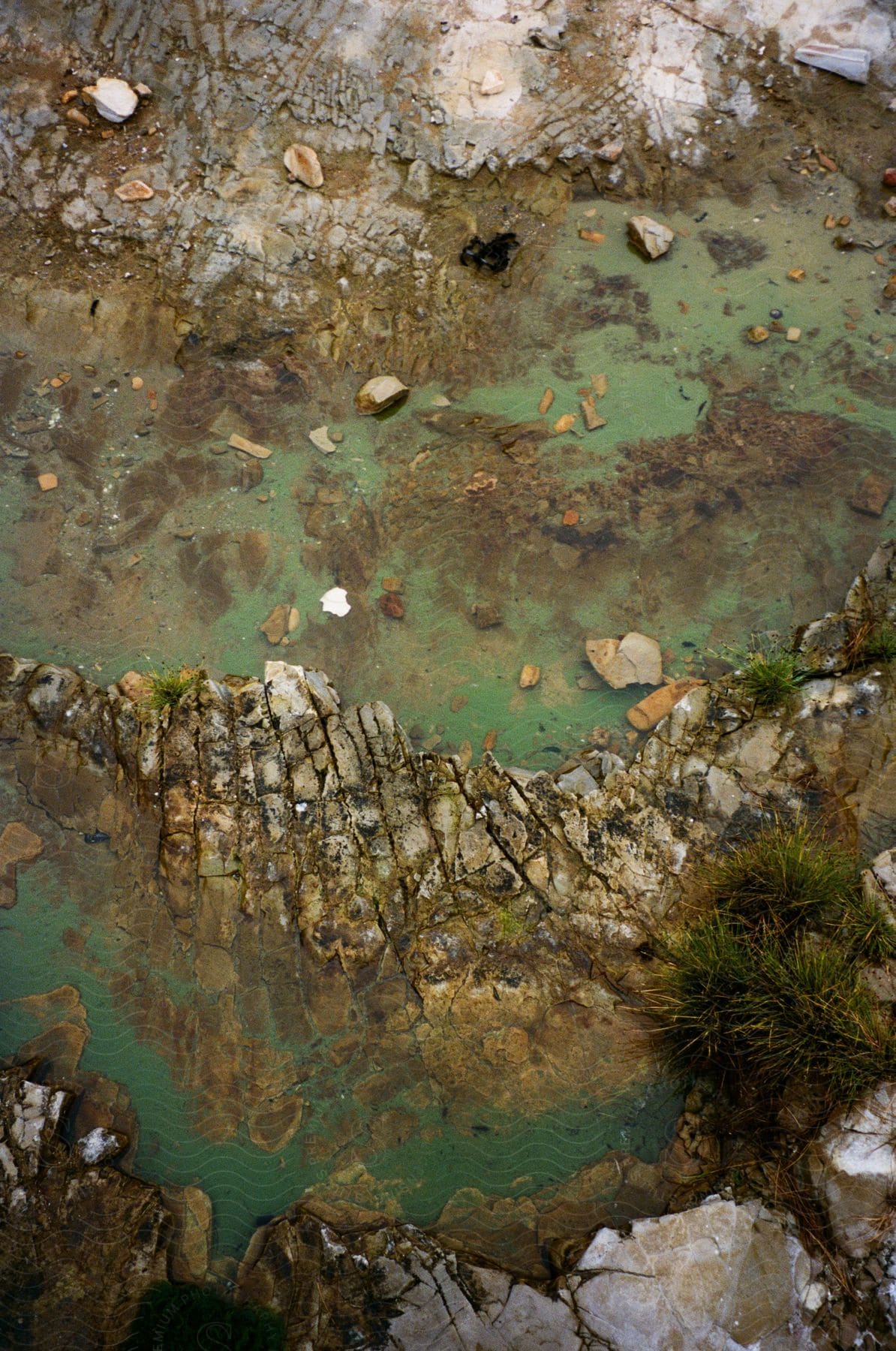 Rocks in the clear water of a canyon stream