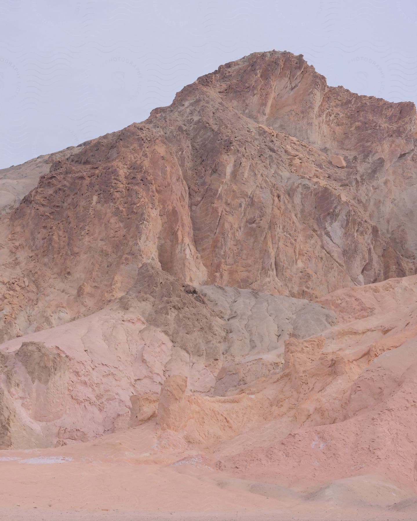 A red mountain of rocks and earth