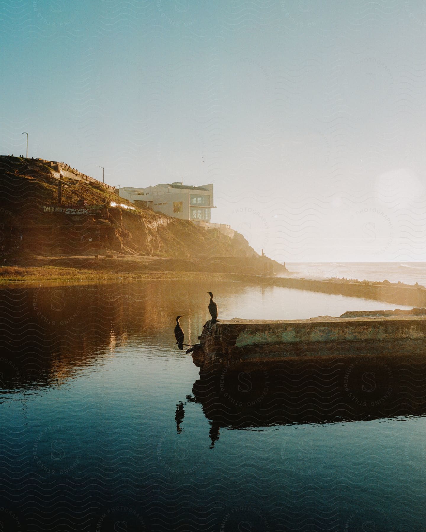 Panorama of the sea at the coast on a morning.