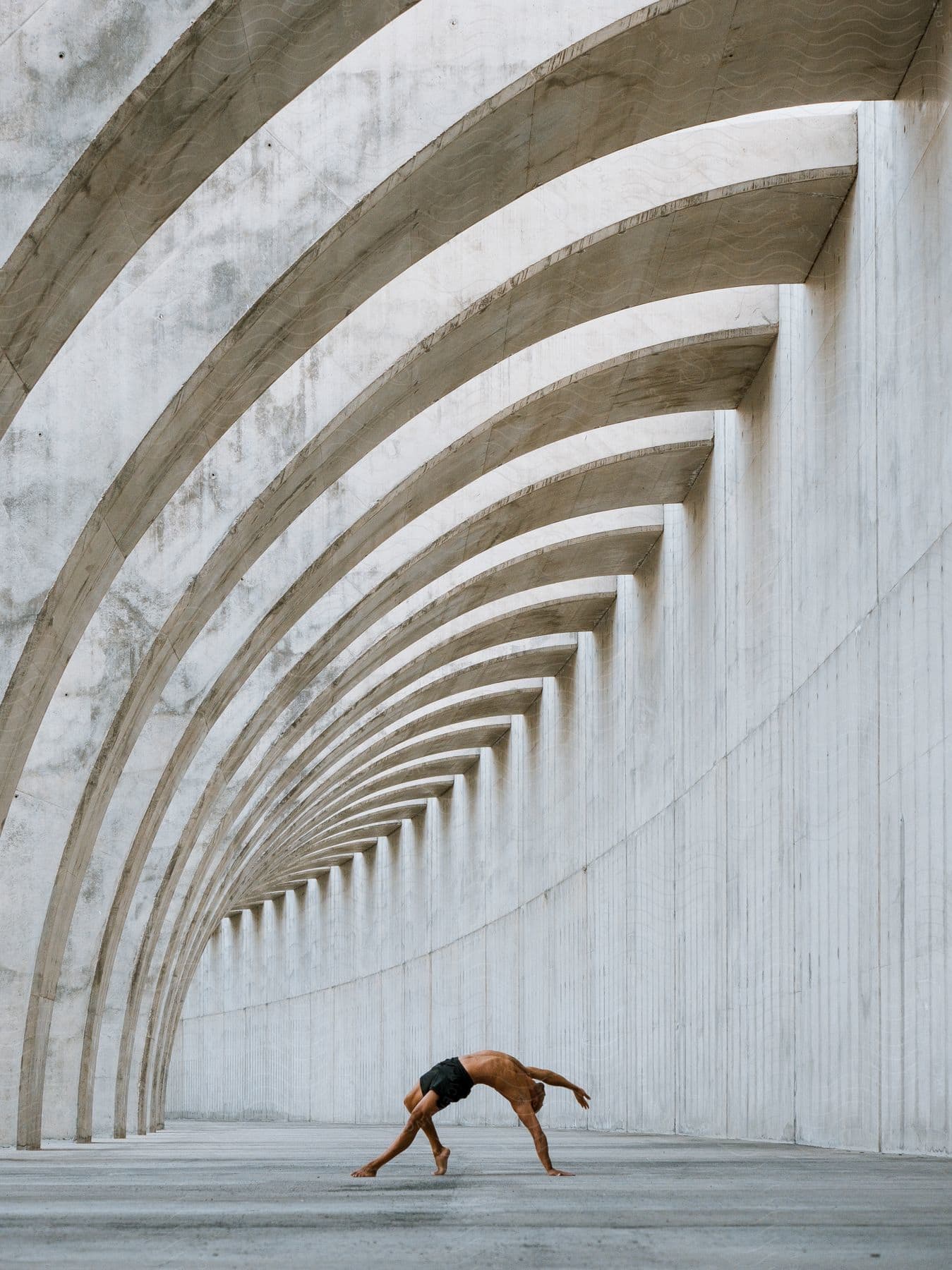 A man stretching and exercising