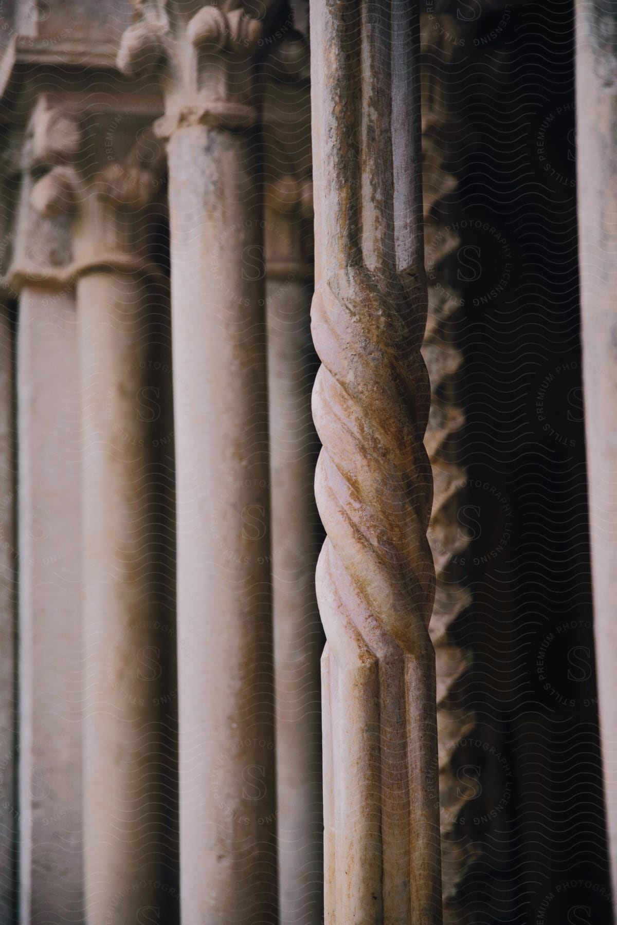 Stone columns of an ancient temple.