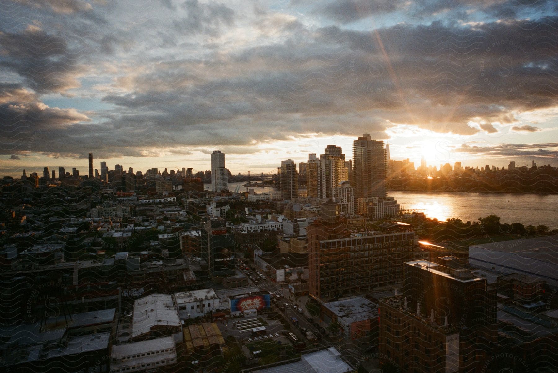 An aerial image of a city