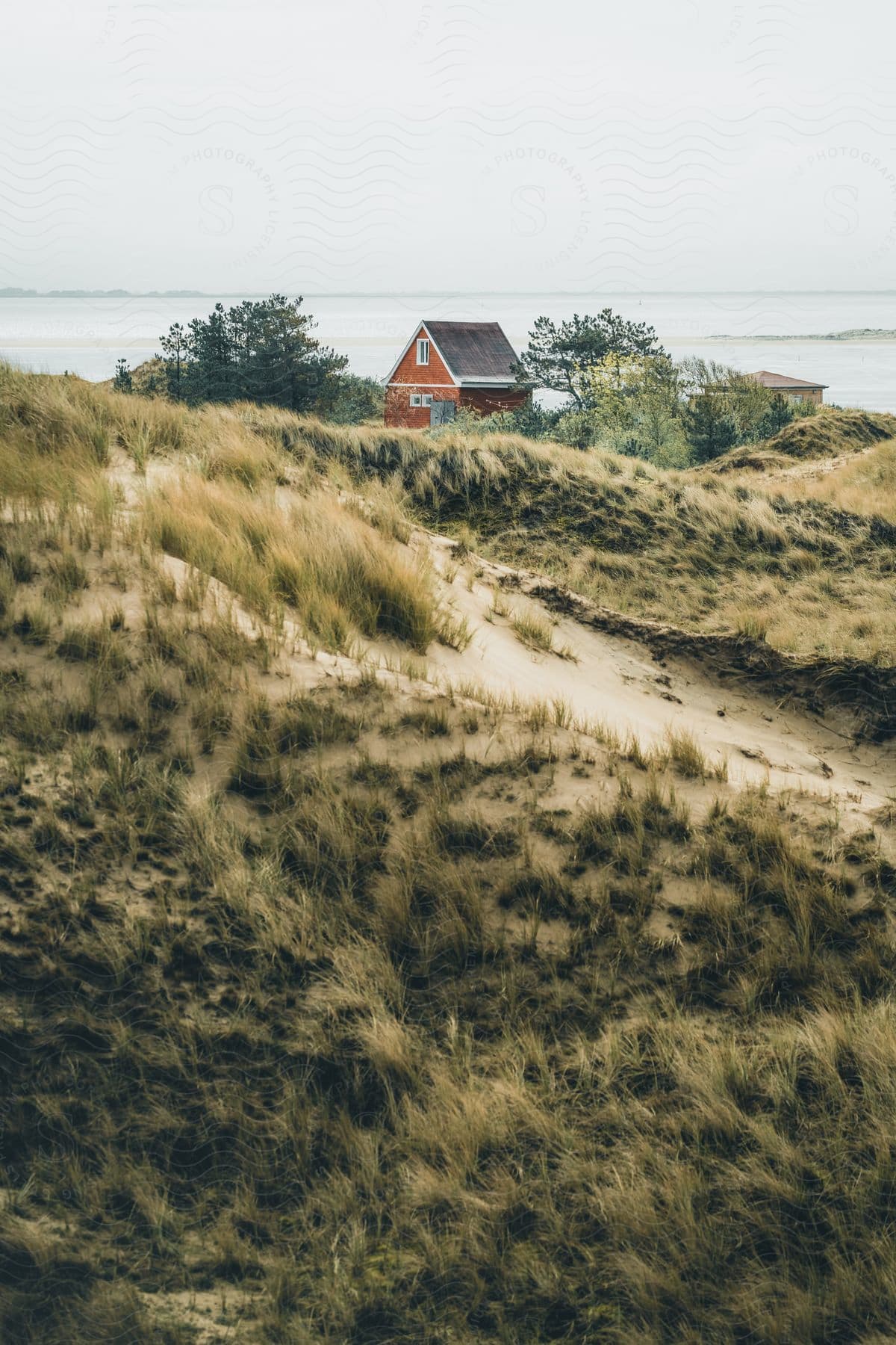 house is near the beach on a clear day during spring